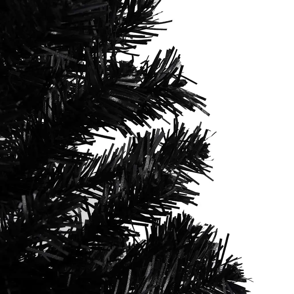 Black Pre-lit Christmas Tree 180cm with Stand