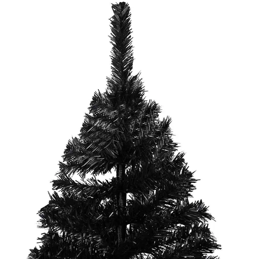Black Pre-lit Christmas Tree 180cm with Stand