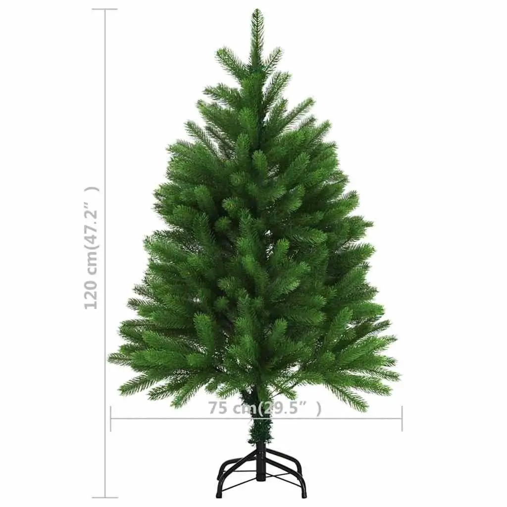 Artificial Christmas Tree Pre-lit Green 120cm Lifelike PE Branches Steel Base
