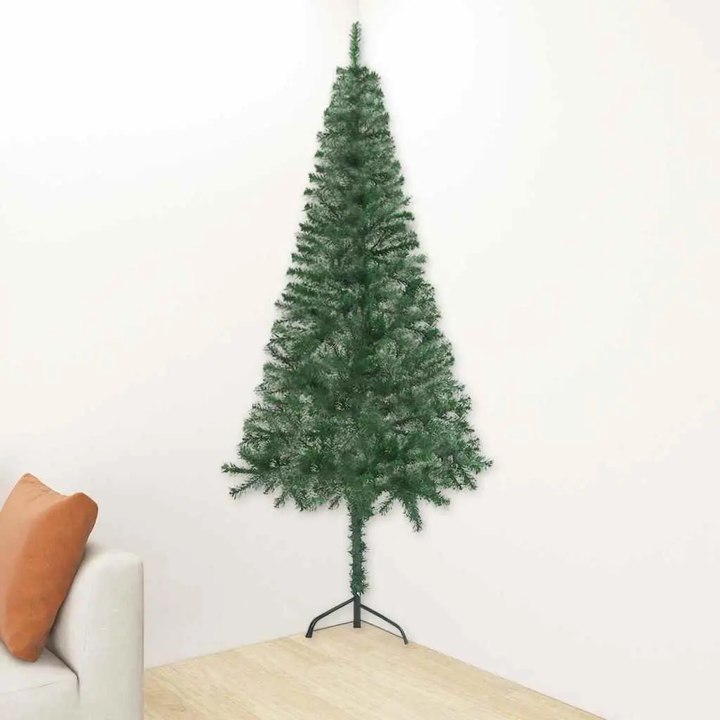 Corner Artificial Christmas Tree Pre-lit Green 180cm with LED Lights