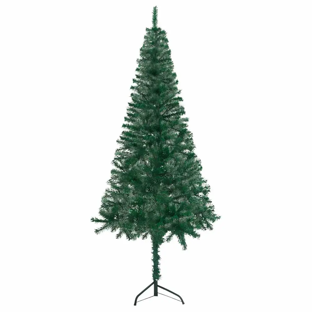 Corner Artificial Christmas Tree Pre-lit Green 180cm with LED Lights