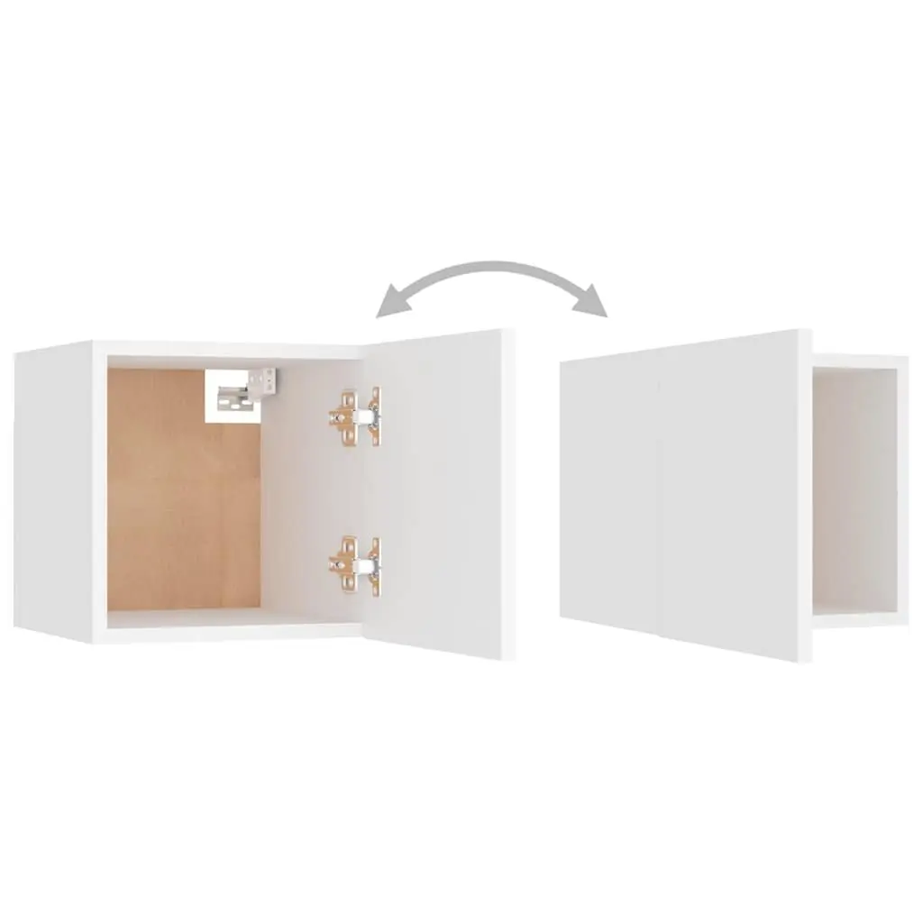TV Cabinet Set Wall Mounted White 6 Piece Storage Unit Living Room Furniture