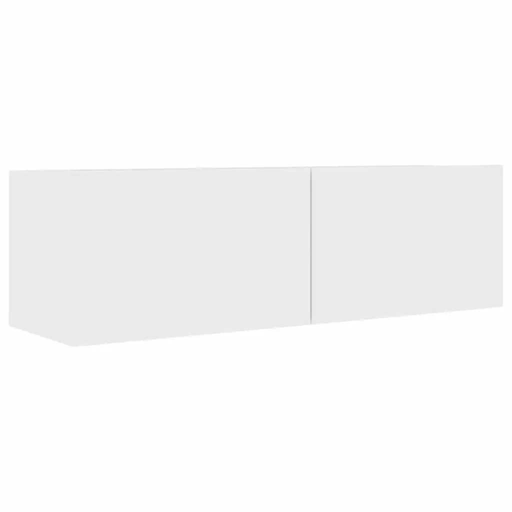 Wall-Mounted TV Cabinet Set White 6 Piece Storage Shelves Living Room Furniture