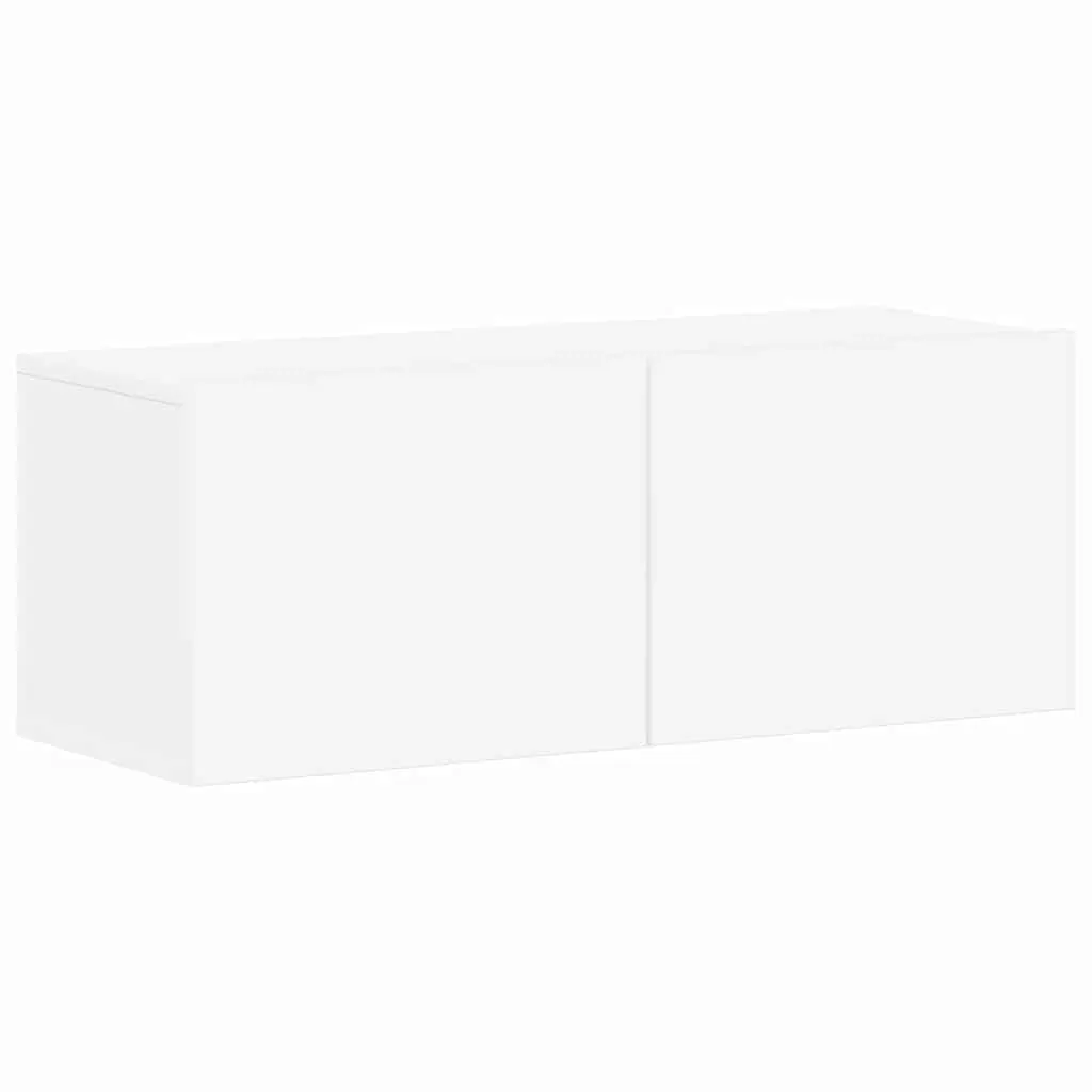 TV Cabinet Set Wall Mounted 4 Piece White Storage Unit