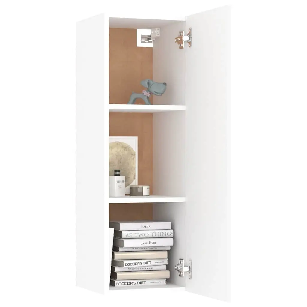 TV Cabinet Set Wall Mounted 4 Piece White Storage Unit