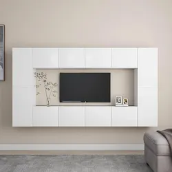 Friendly White Wall-Mounted TV Cabinet Set for Your Space