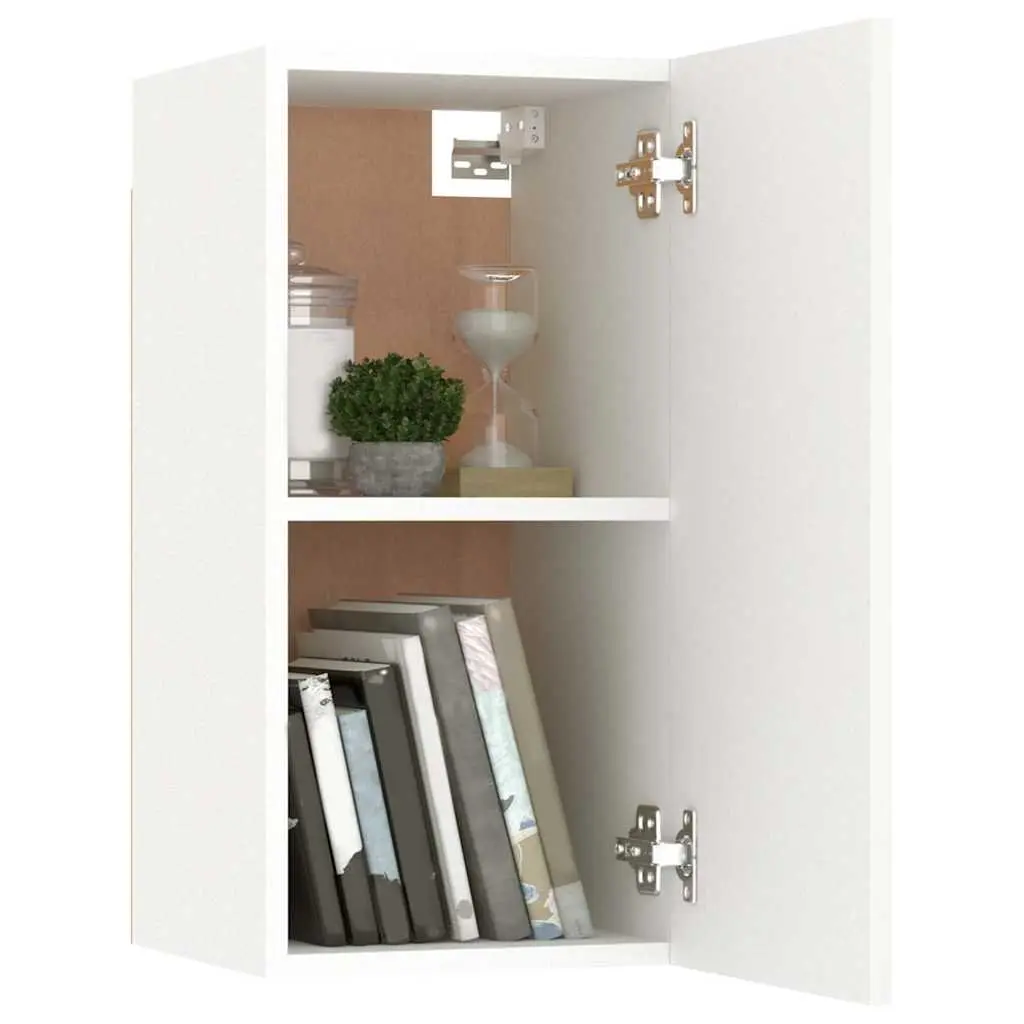 7 Piece Wall Mounted TV Cabinet Set White Storage Unit Living Room Furniture