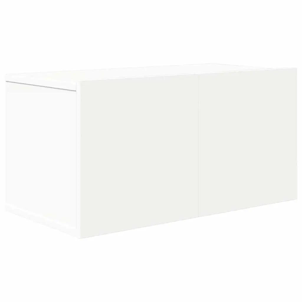 Wall Mounted TV Cabinet Set 6 Piece White Storage Unit Organiser Display Shelf
