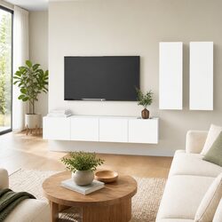 Friendly 4 Piece Wall-Mounted TV Cabinet Set for You