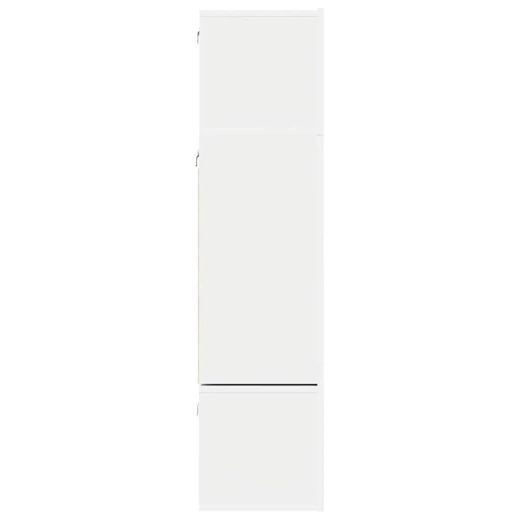 TV Cabinet Set Wall Mounted Storage Unit 6 Piece White Engineered Wood