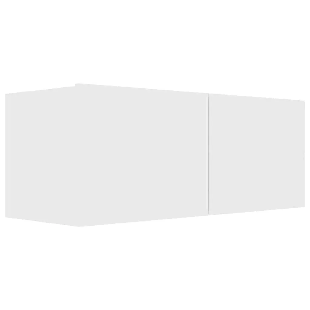 White Wall Mounted Storage Unit 6 Piece Modern TV Cabinet Set for Living Room