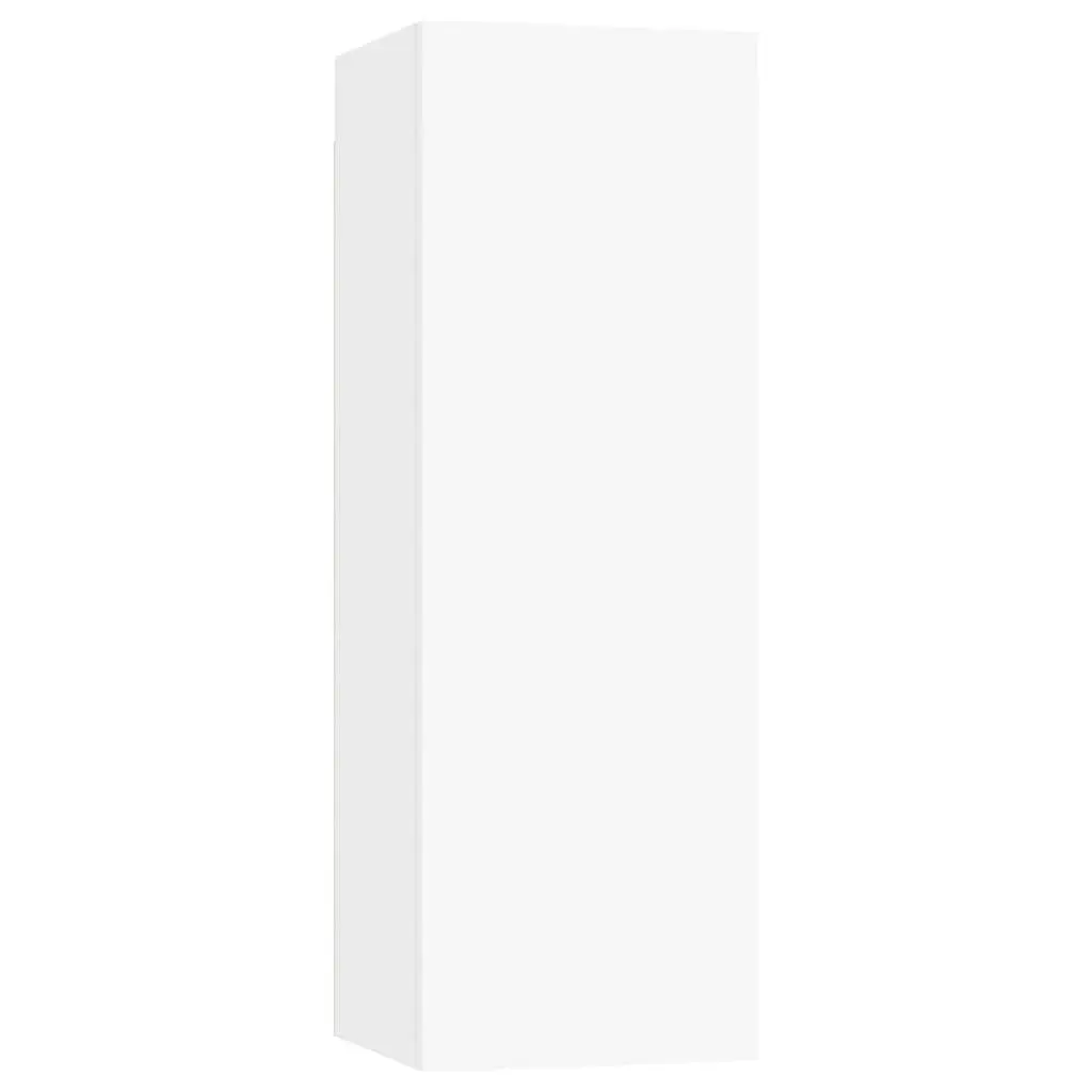 White Wall Mounted Storage Unit 6 Piece Modern TV Cabinet Set for Living Room