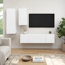 Friendly 4 Piece White TV Cabinet for Your Living Room