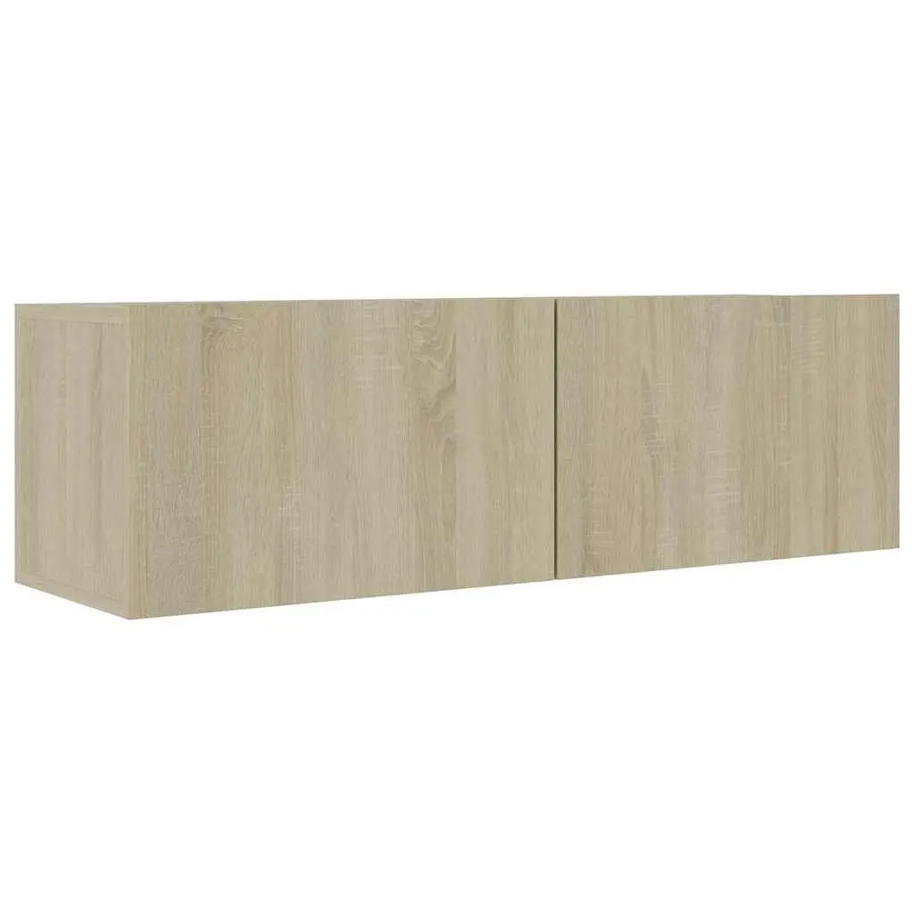 5 Piece Wall Mounted TV Cabinet Set Brown