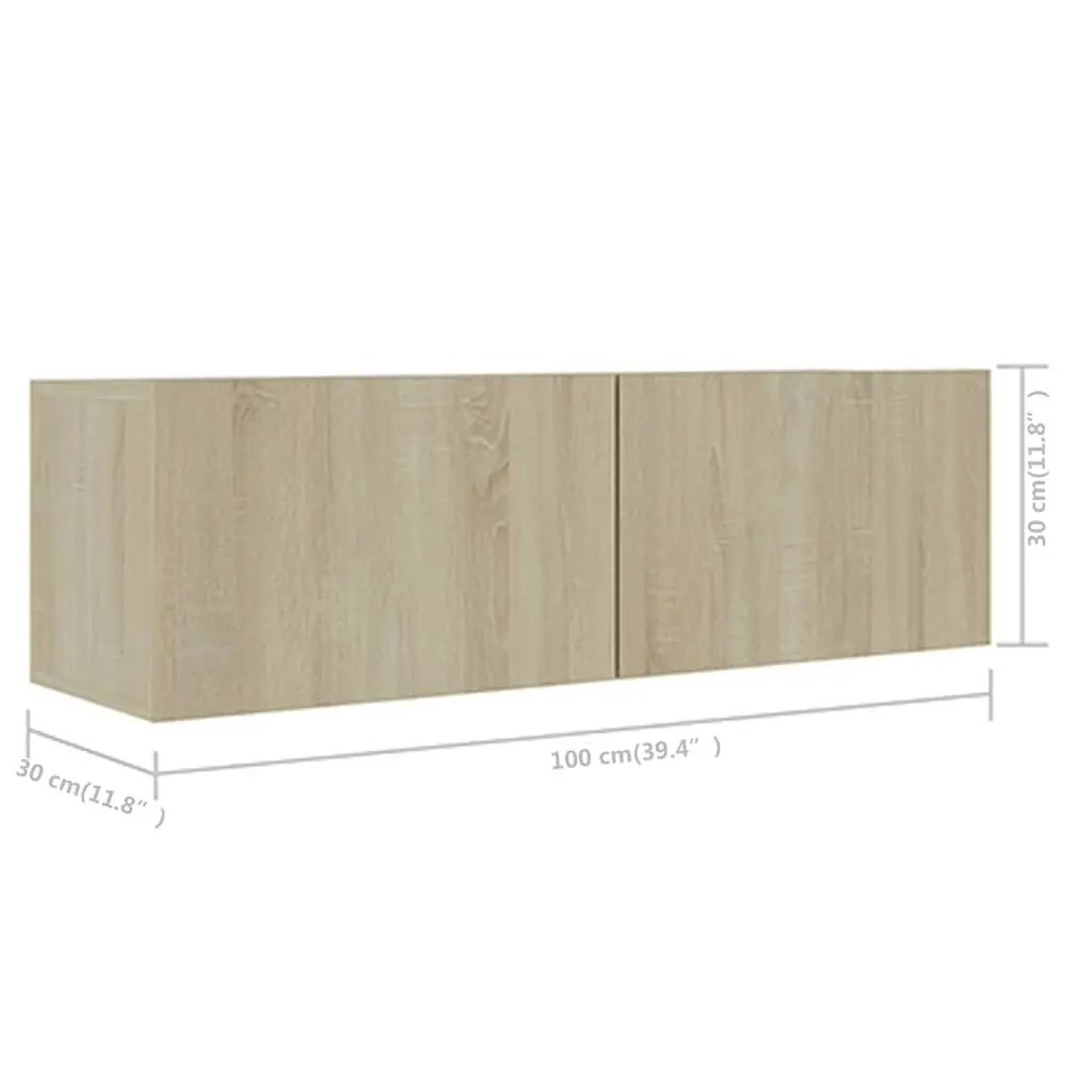 5 Piece Wall Mounted TV Cabinet Set Brown