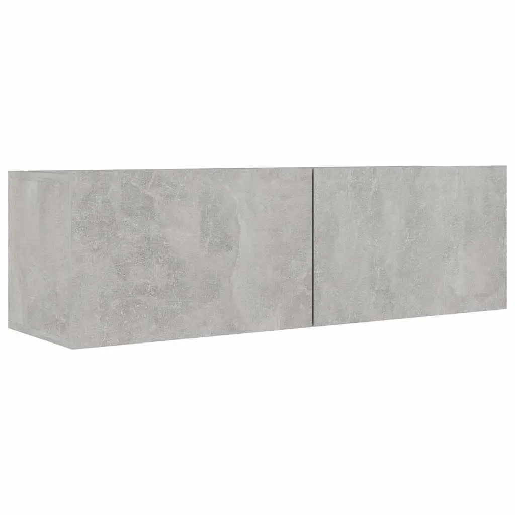 TV Cabinet Set Grey 5 Piece Wall Mounted Modern Storage Shelving