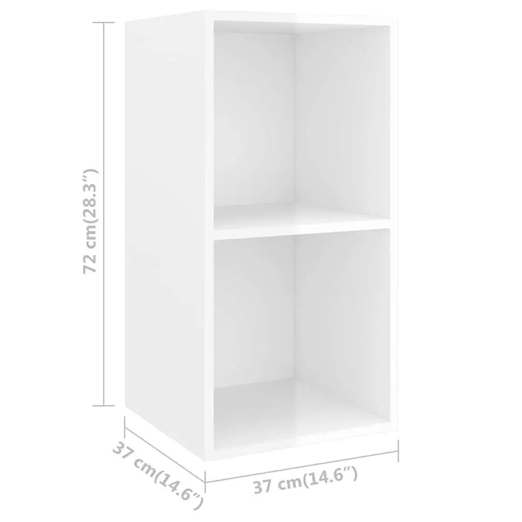 3 Piece Wall Mounted TV Cabinet Set High Gloss White