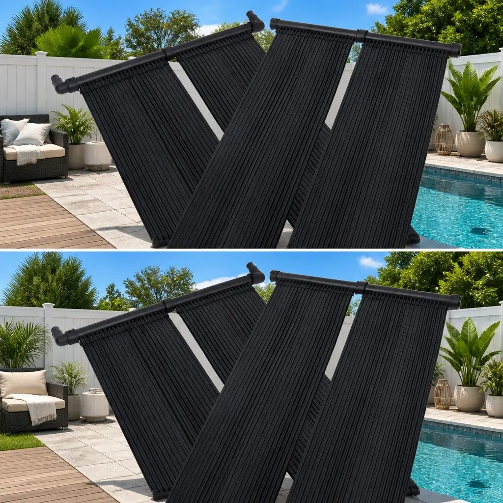 Solar Pool Heater Panel Set 4 pcs 80x310 cm Ground Roof Mounted Warm Water