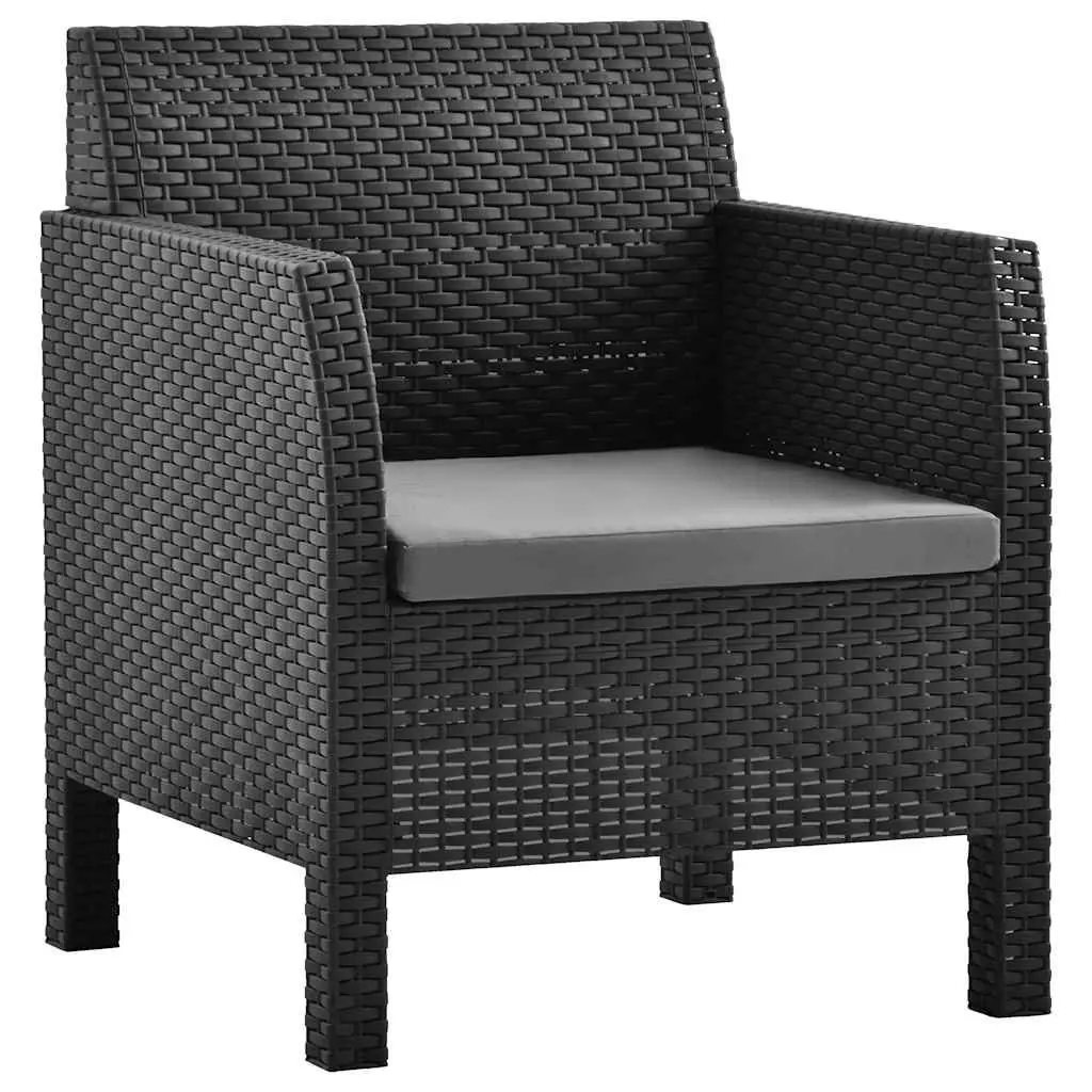 Outdoor Garden Chairs Set 2 pcs with Cushions Anthracite Patio Seating
