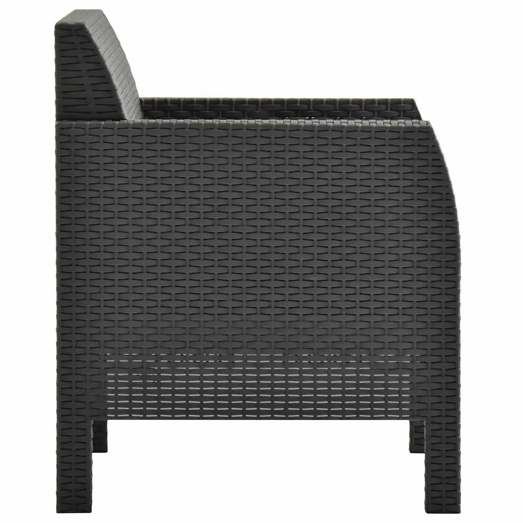 Outdoor Garden Chairs Set 2 pcs with Cushions Anthracite Patio Seating