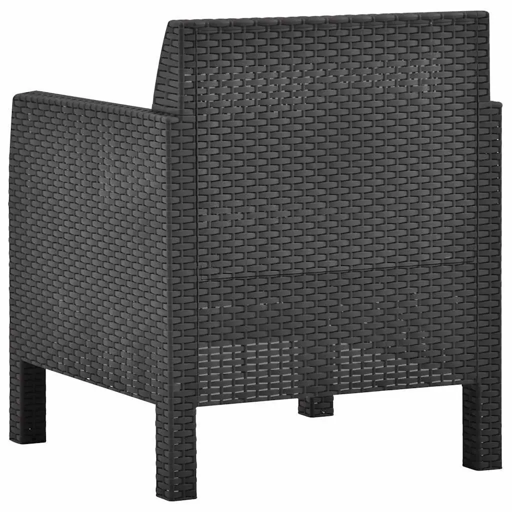 Outdoor Garden Chairs Set 2 pcs with Cushions Anthracite Patio Seating