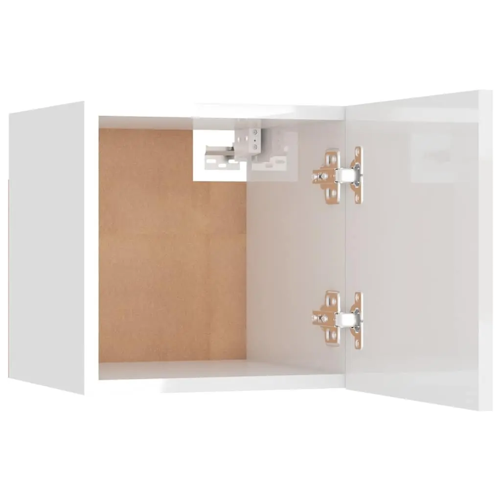 Wall Mounted Bedside Cabinet White Storage Compartment 30.5x30x30 cm
