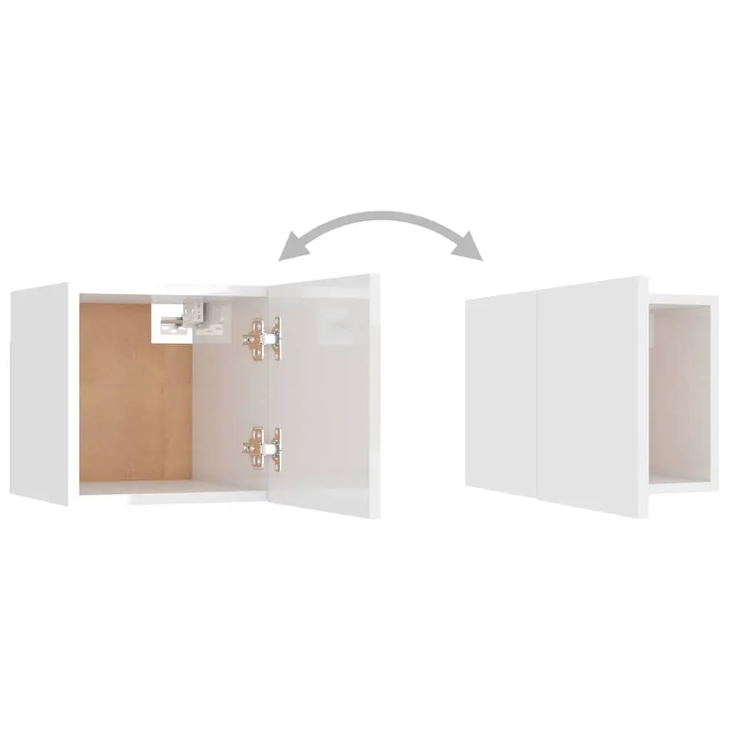 Wall Mounted Bedside Cabinet White Storage Compartment 30.5x30x30 cm