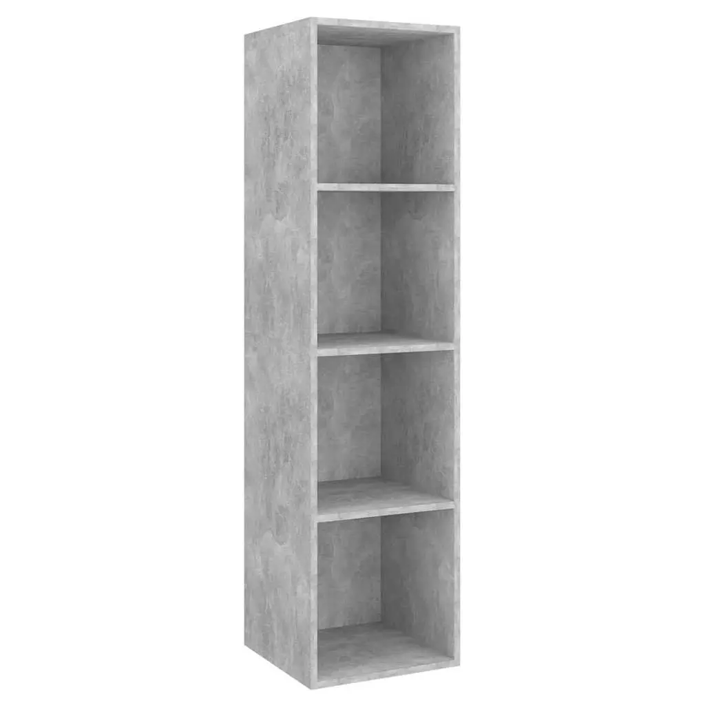 Wall-Mounted TV Cabinet Set Grey Engineered Wood Floating Shelf 2 Piece