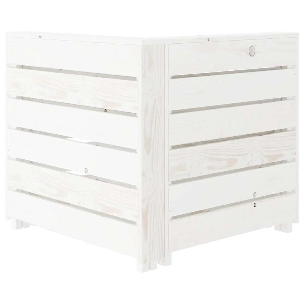 Pallet Sofa Outdoor 2-Seater Garden Lounge Seat Rustic White Wooden Frame