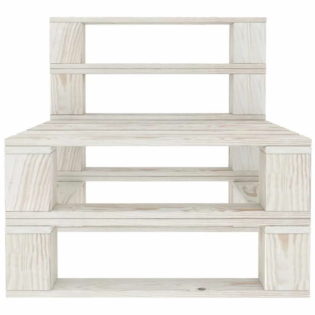 5 Piece Garden Pallet Lounge Set White Wooden Sofa Coffee Table