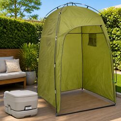 Portable Camping Toilet Shower Tent 10L Freshwater Tank Privacy Shelter Outdoor