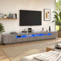 Your New Grey TV Cabinet with RGB LED Lights Awaits