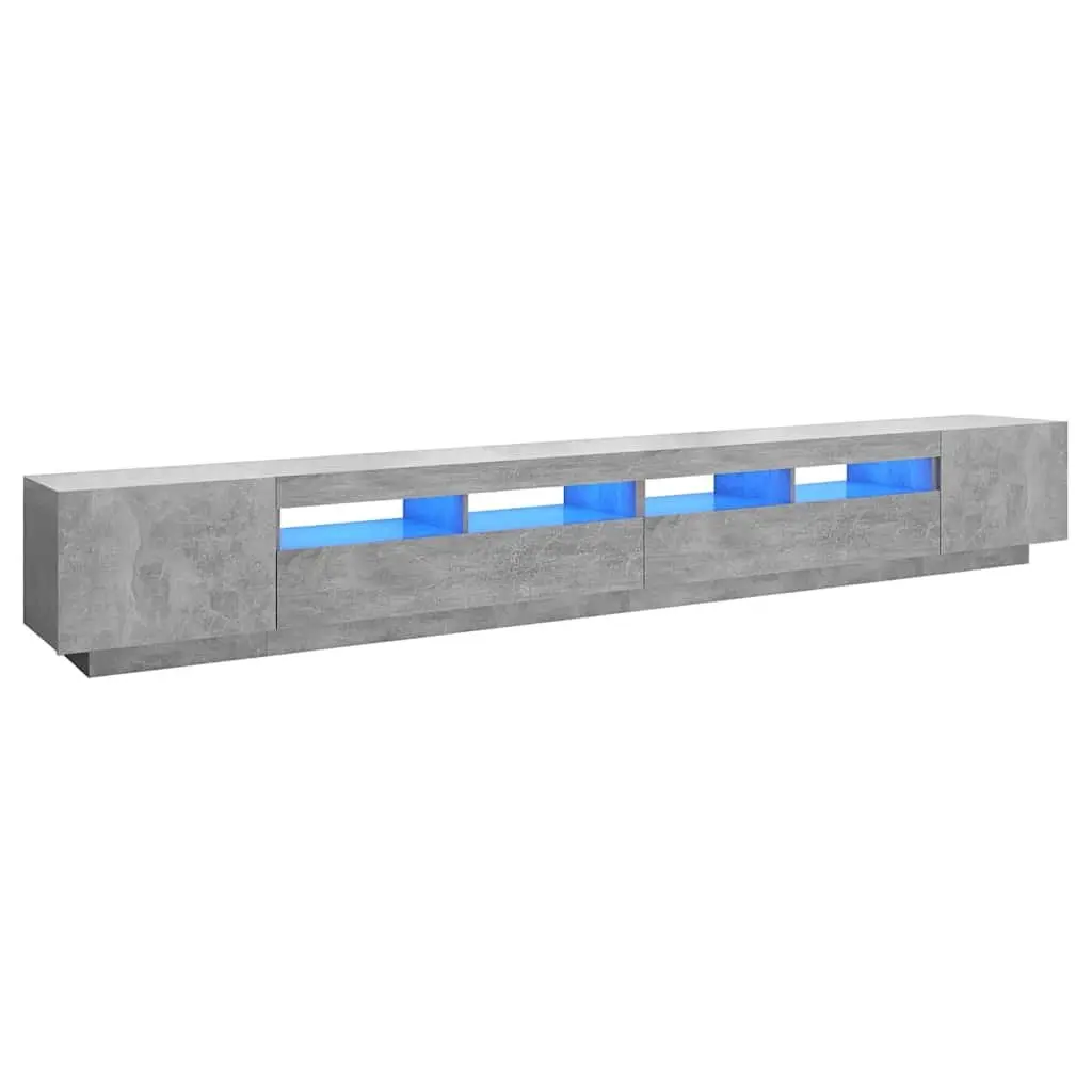 TV Cabinet with RGB LED Lights Modern Grey Media Storage Unit 300 x 35 x 40 cm