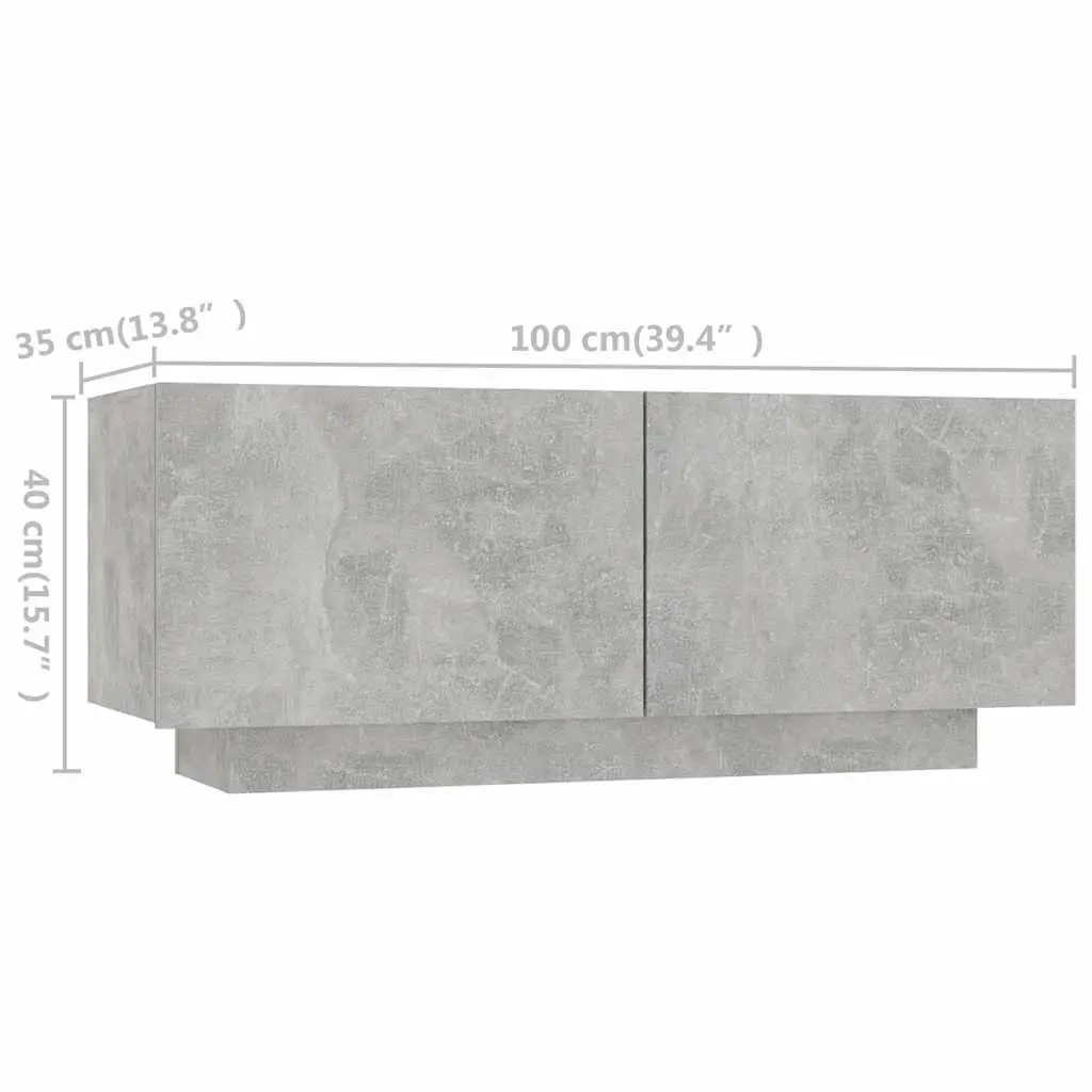 TV Cabinet with RGB LED Lights Modern Grey Media Storage Unit 300 x 35 x 40 cm