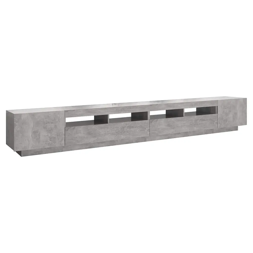 TV Cabinet with RGB LED Lights Modern Grey Media Storage Unit 300 x 35 x 40 cm