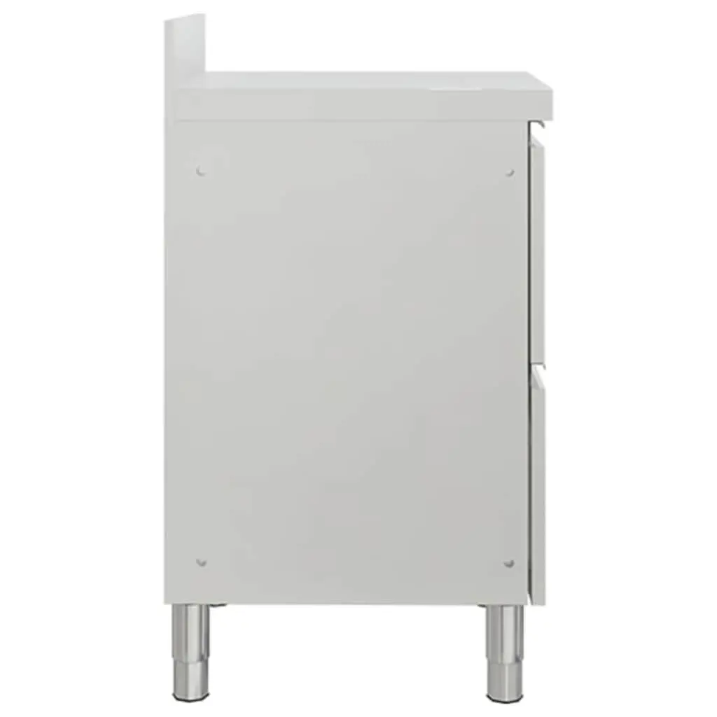 Stainless Steel Commercial Kitchen Storage Cabinet 50x60x96cm with 2 Drawers