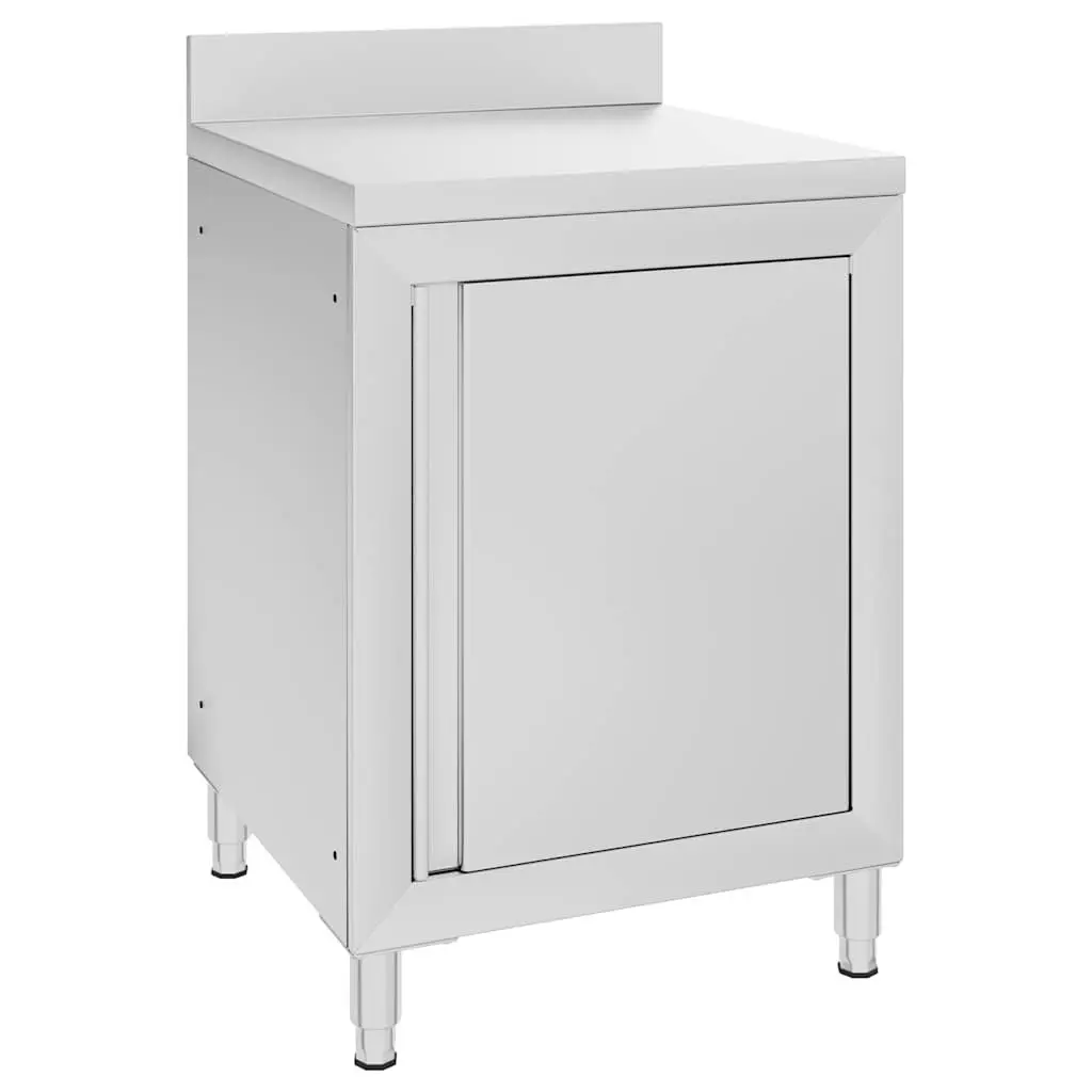 Commercial Kitchen Storage Cabinet Stainless Steel 2 Piece Adjustable Feet Backsplash