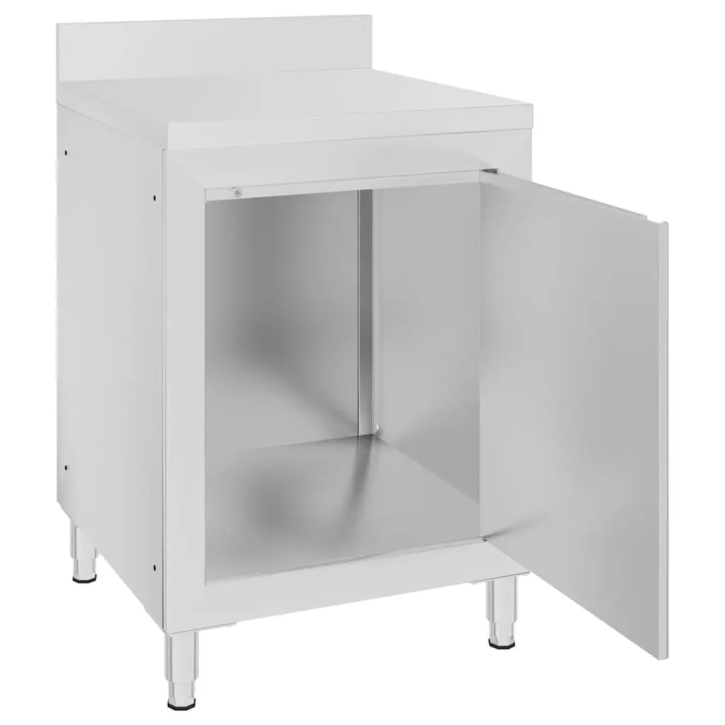 Commercial Kitchen Storage Cabinet Stainless Steel 2 Piece Adjustable Feet Backsplash