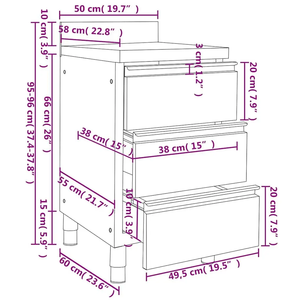 Commercial Kitchen Storage Cabinet Stainless Steel 2 Piece Adjustable Feet Backsplash