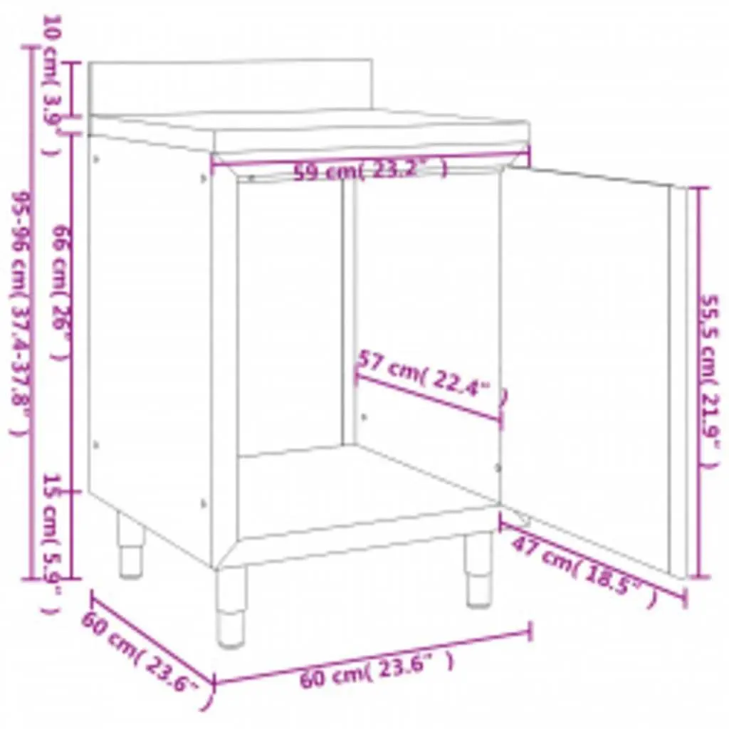 Commercial Kitchen Storage Cabinet Stainless Steel 2 Piece Adjustable Feet Backsplash