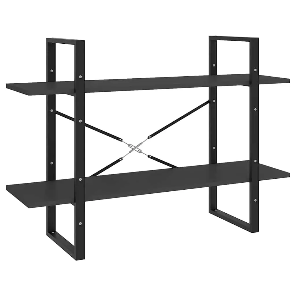 Bookcase Grey Engineered Wood 5 Shelf Modern Industrial Storage Display Unit