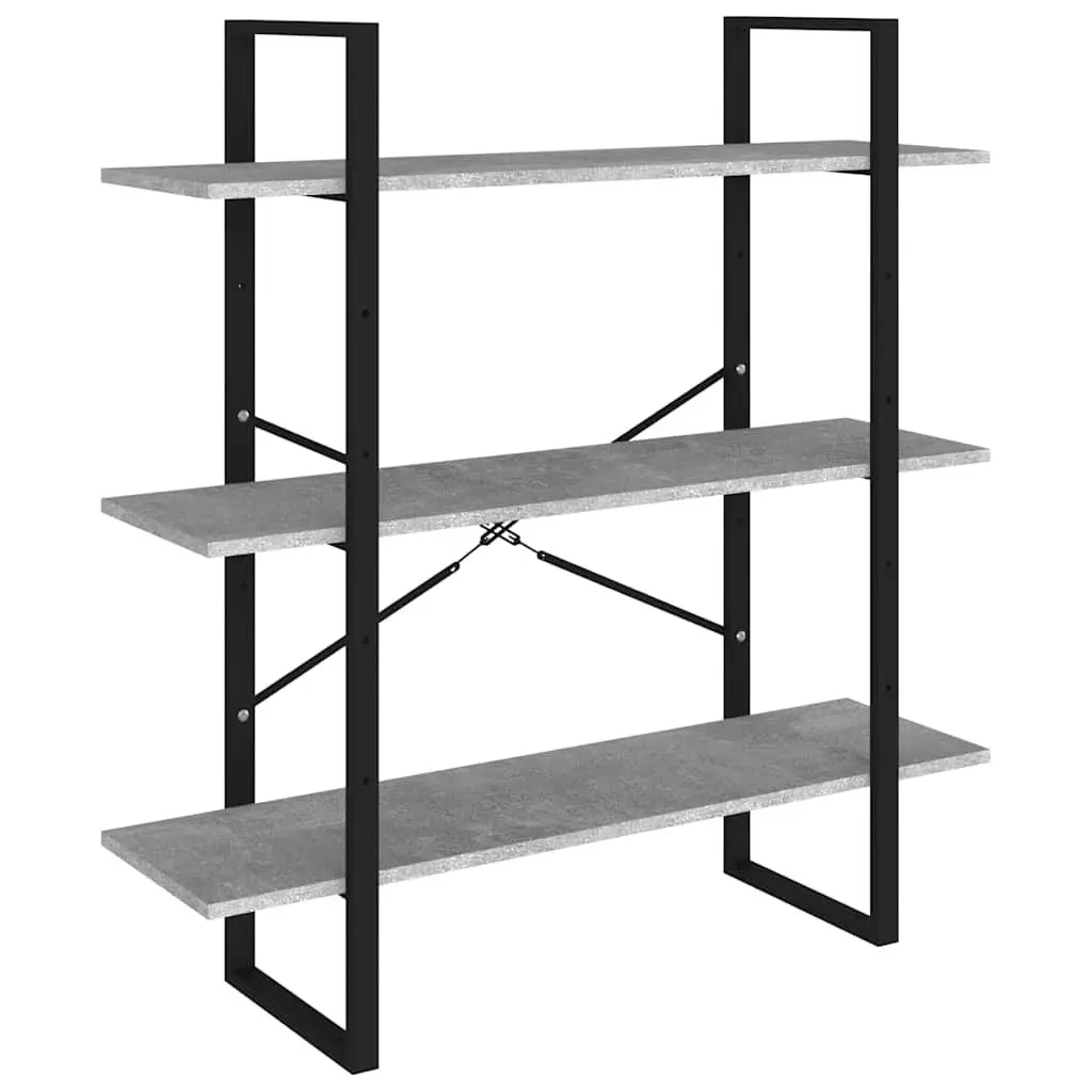 5-Tier Book Cabinet Grey Engineered Wood Shelving Unit Storage Bookcase
