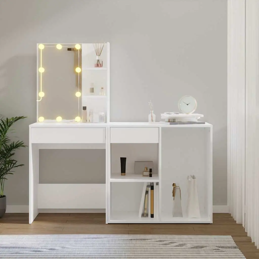 LED Dressing Table with Storage for Makeup