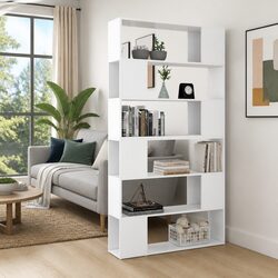 Book Cabinet Room Divider White Standing Bookshelf Storage Organizer Display