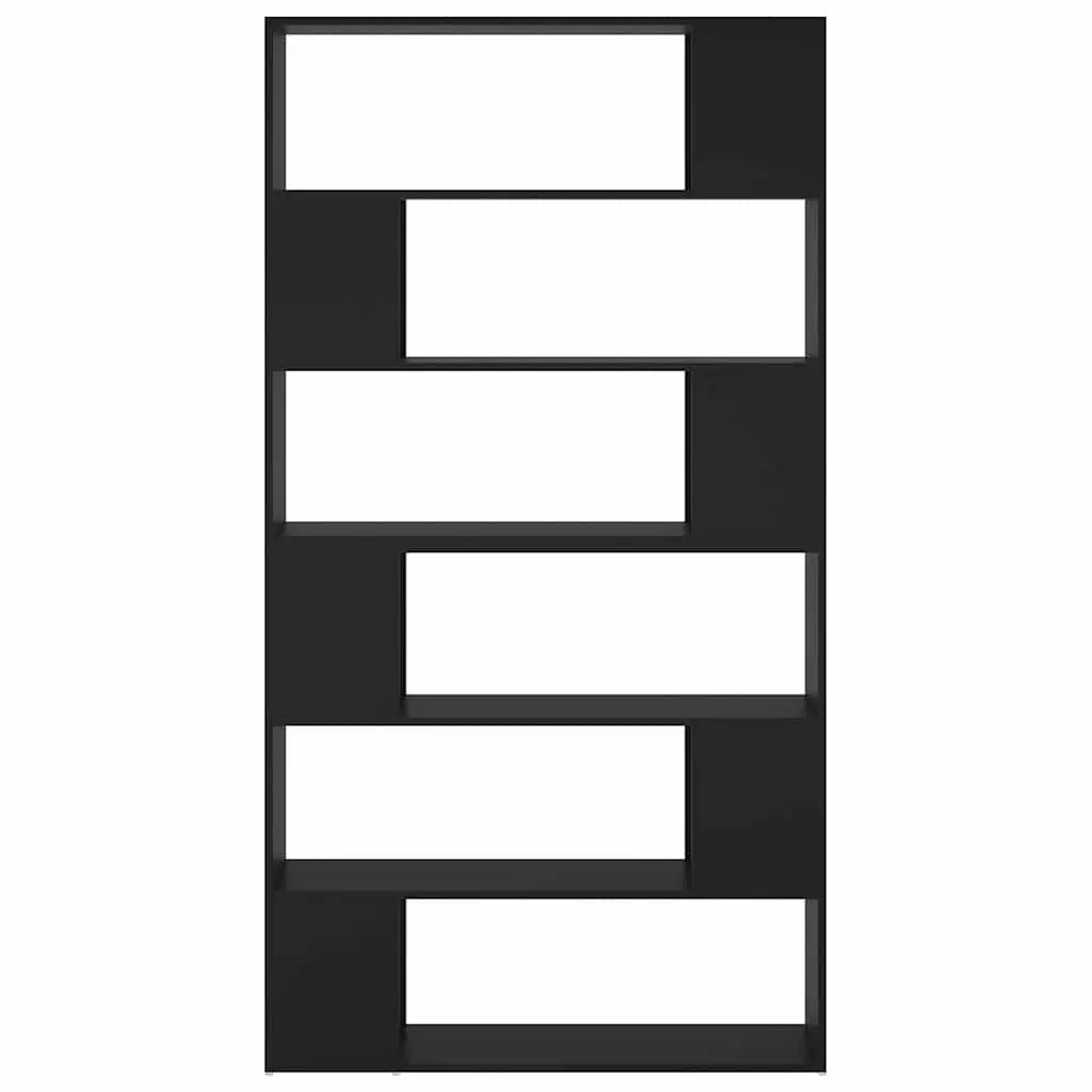 Black Book Cabinet Room Divider Shelving Unit Storage Organizer 100x24x188cm