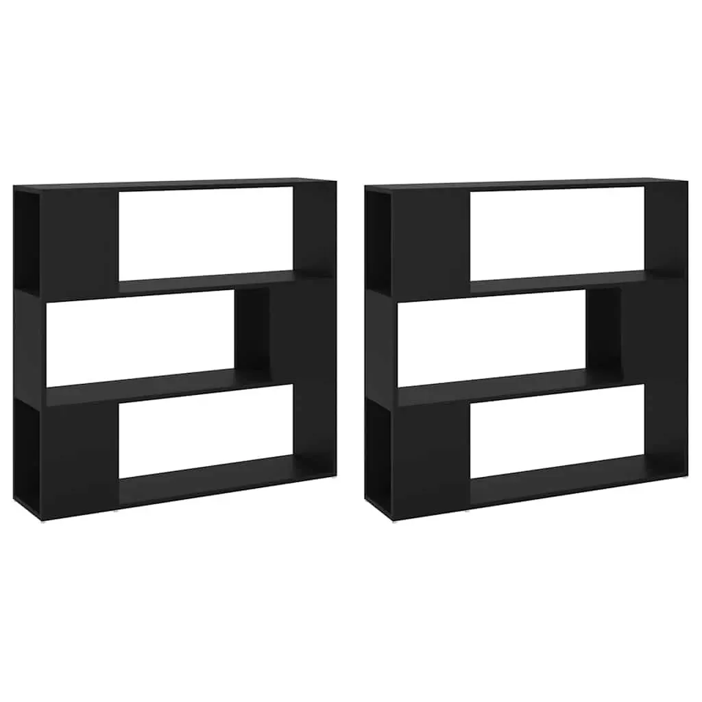 Black Book Cabinet Room Divider Shelving Unit Storage Organizer 100x24x188cm