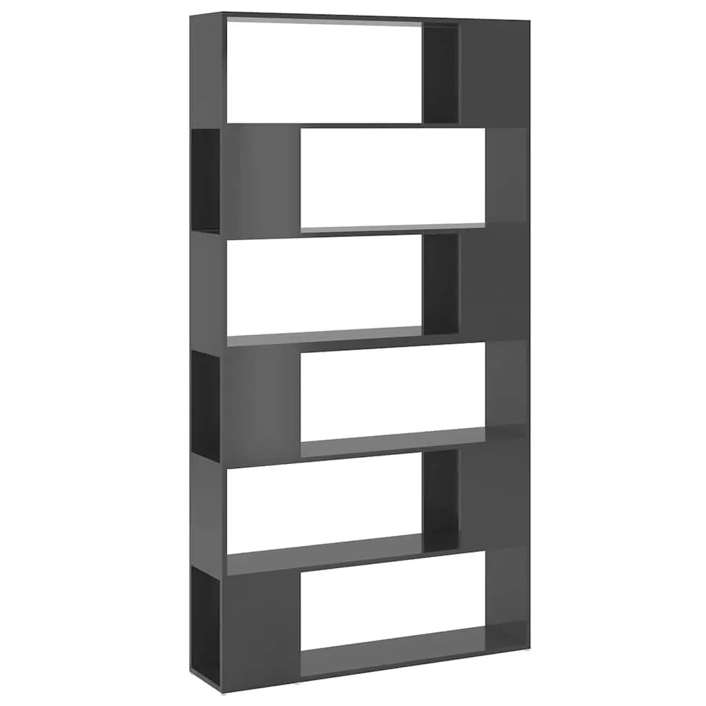 High Gloss Grey Book Cabinet