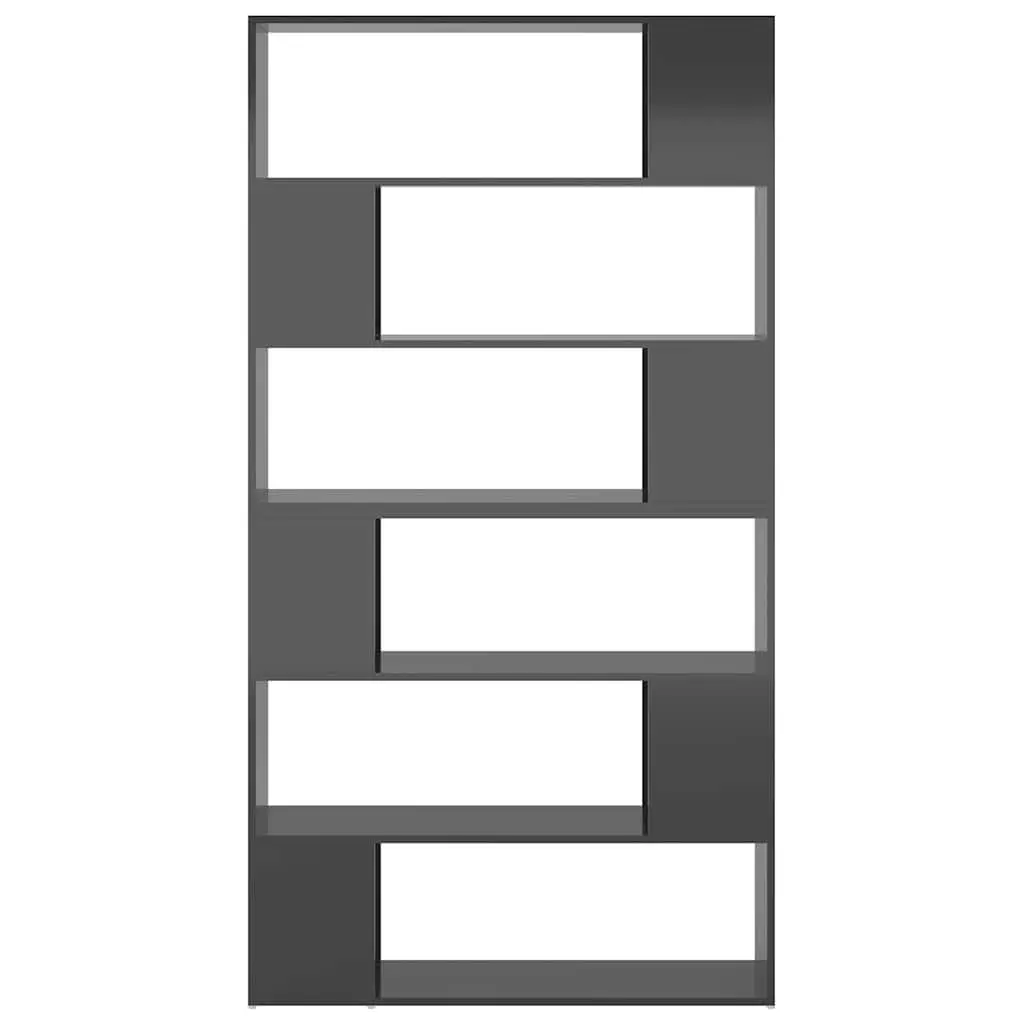 High Gloss Grey Book Cabinet