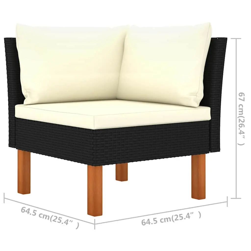 7 Piece Garden Lounge Set Outdoor Furniture PE Rattan Steel Frame Eucalyptus