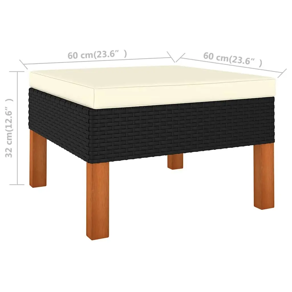9 Piece Garden Lounge Set Outdoor Sofa PE Rattan Steel Frame Eucalyptus Wood